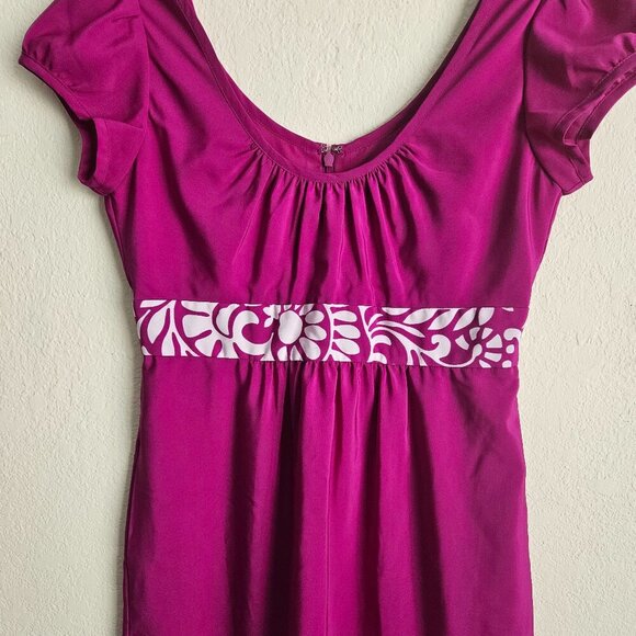 Banana Republic Flattering Cap sleeve pink Empire Waist Party Boho midi dress 2 - Picture 8 of 8